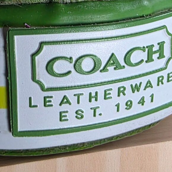 COACH LEATHERWARE (3.5 / 5.5-6   ) Lime Green Leather Lace Up Sneakers - Picture 9 of 16